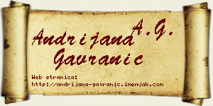 Andrijana Gavranić vizit kartica